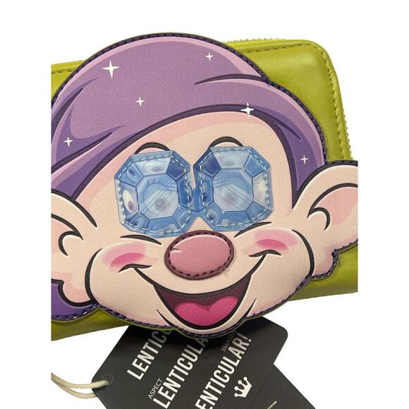 Loungefly Handbags - Loungefly Wallet Womens One Size Green Dopey Zip Around Disney Lenticular
